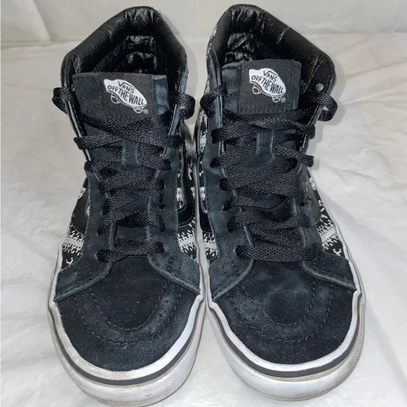 Vans SK8 Hi Classic Mens Size 5 Black/White Reindeer, Skull, Tree Women’s 6.5 - Picture 3 of 11